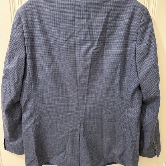 Lauren Ralph Lauren wool silk linen Textured Navy Blazer size 44L - Picture 5 of 9